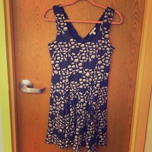 African animal printed navy sundress